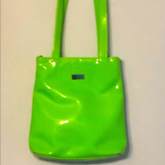 Guess Neon Green Patent Leather Shoulder Bag - Picture 2 of 8
